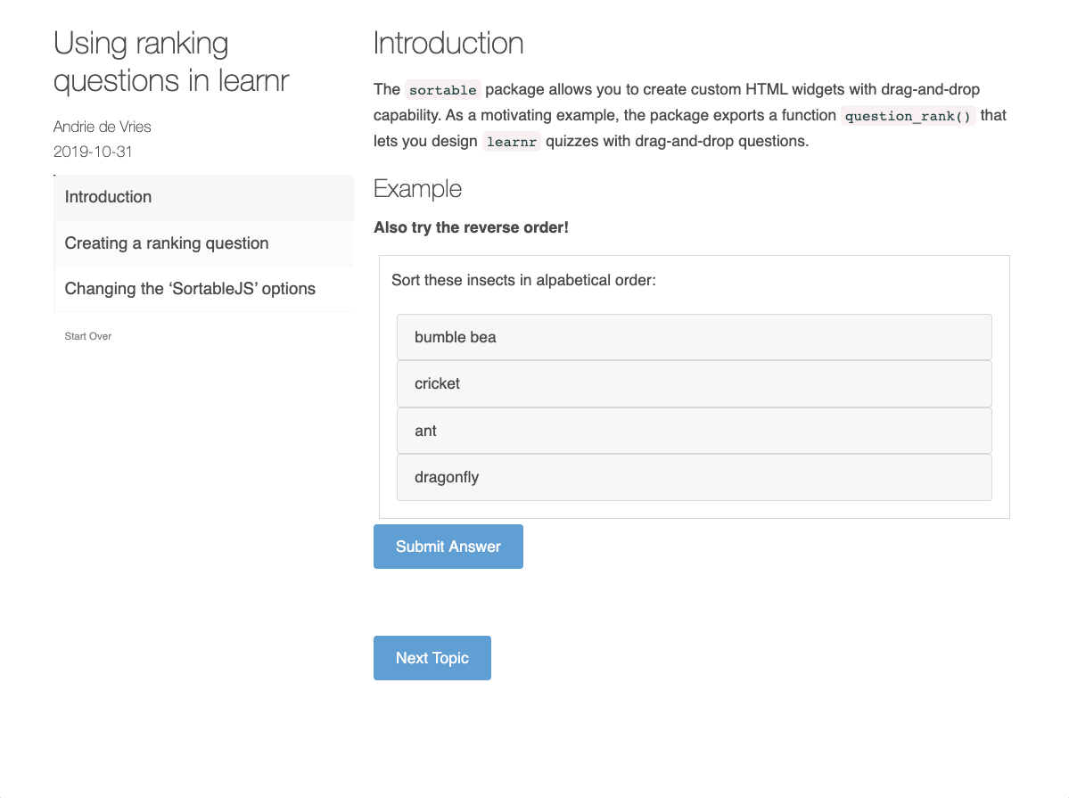 Preview image of sortable: Ranking Questions